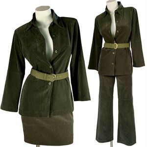 -VITRINE DONNA European vintage boxy green shirt jacket - US 4 -6